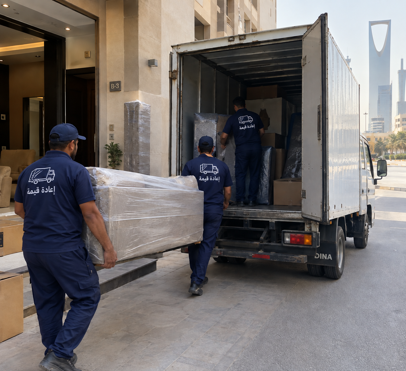 شقة فارغة بعد إتمام خدمة إخلاء الموقع بالكامل من الأثاث والمقتنيات